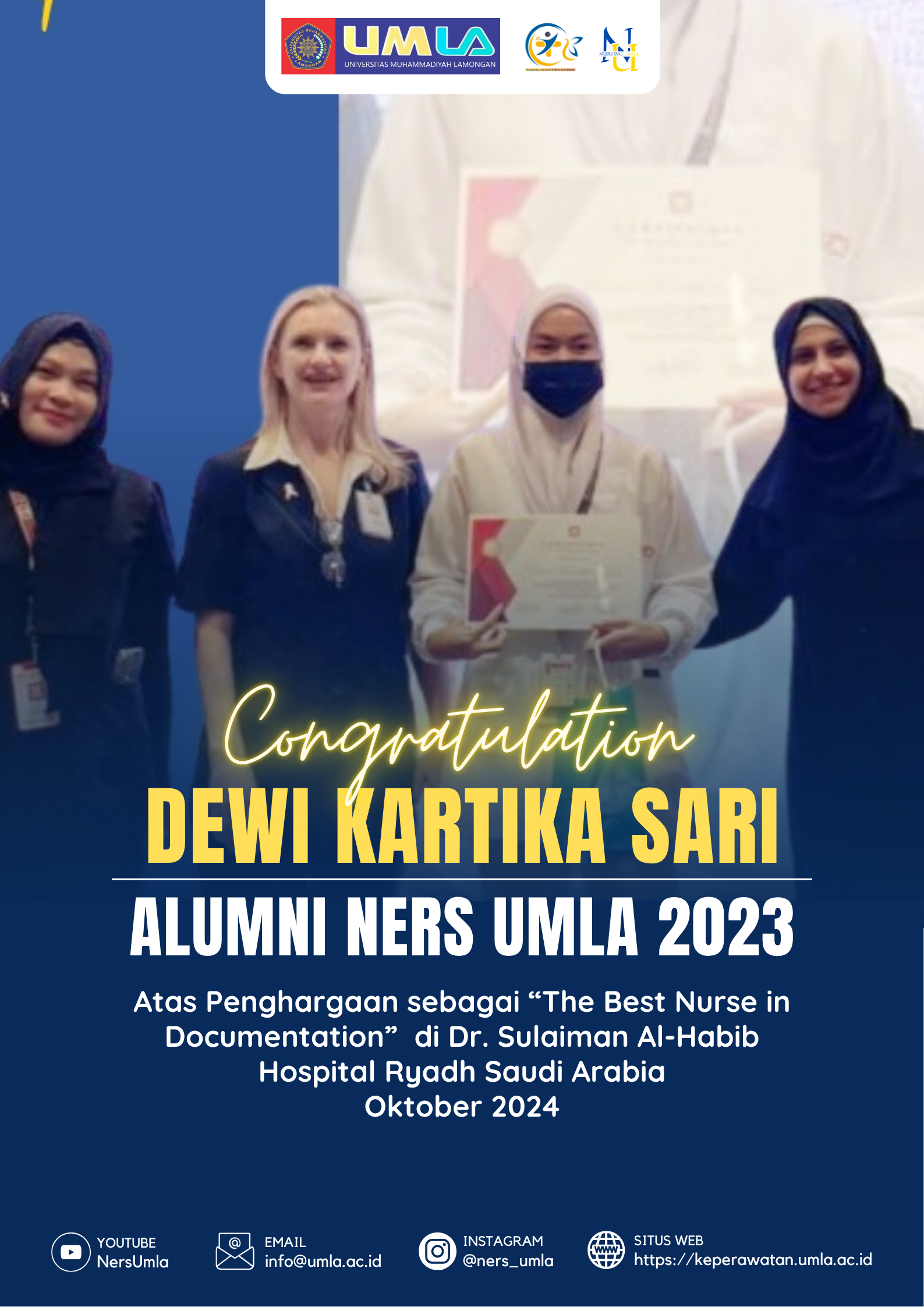 Alumni Ners UMLA Raih Penghargaan Internasional di Arab Saudi